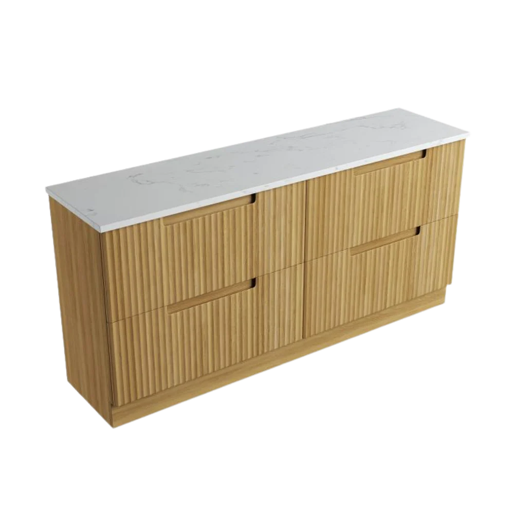 Aulic Lovina Floor Standing 1800mm Harvest Oak Fluted Vanity - Image 7