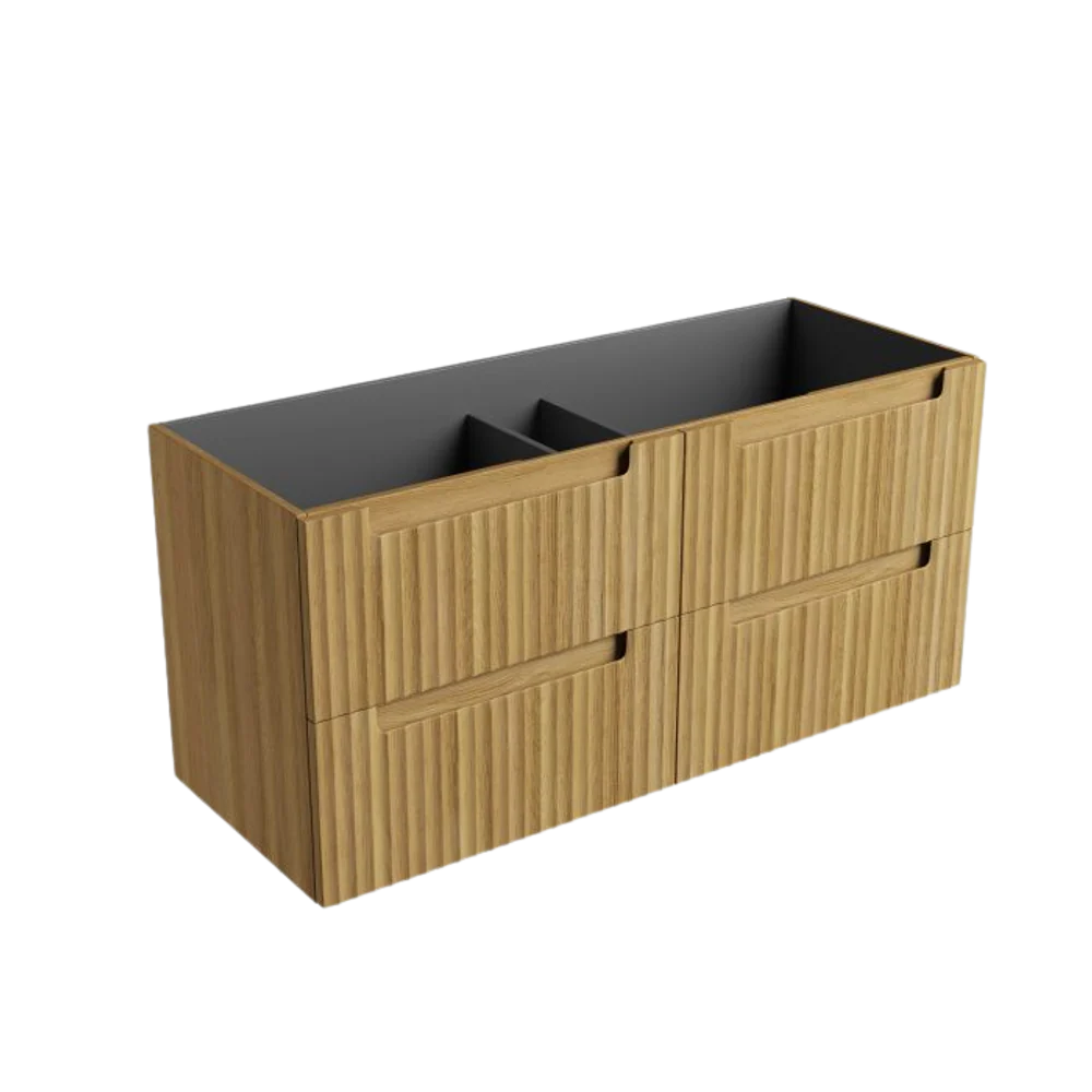 Aulic Lovina Tier Wall Hung 1200mm Harvest Oak Fluted Vanity - Image 5