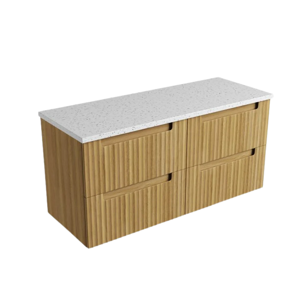 Aulic Lovina Tier Wall Hung 1200mm Harvest Oak Fluted Vanity - Image 9