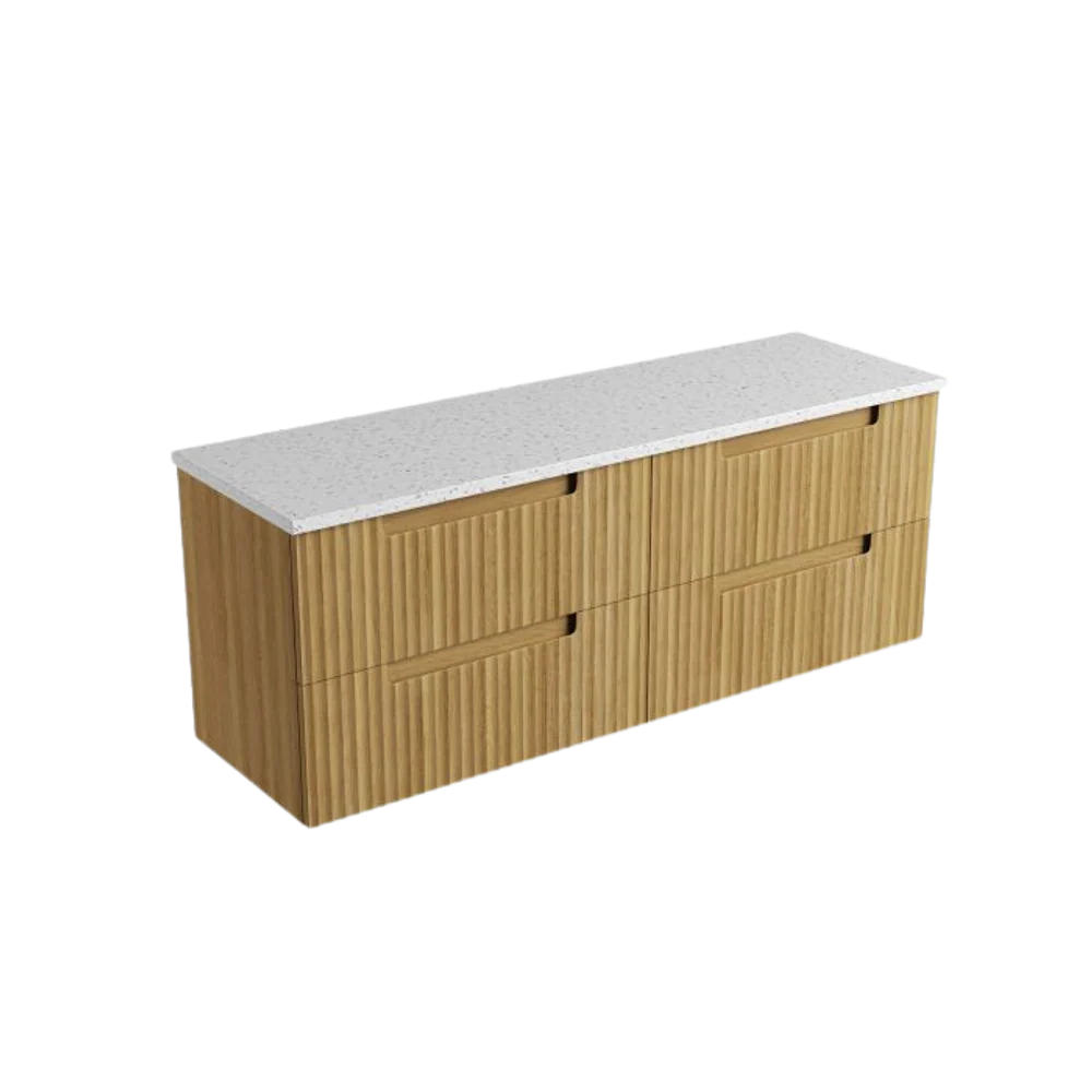 Aulic Lovina Tier Wall Hung 1500mm Harvest Oak Fluted Vanity - Image 11