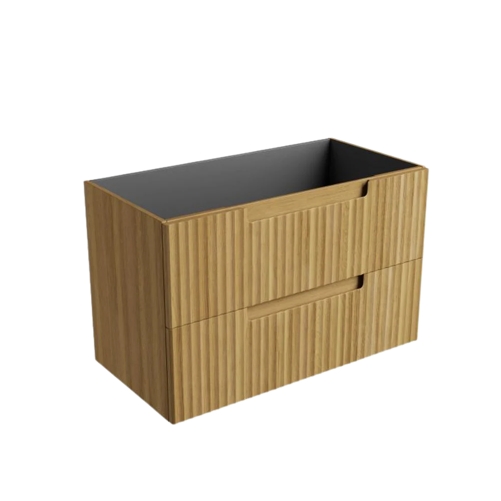 Aulic Lovina Tier Wall Hung 900mm Harvest Oak Fluted Vanity - Image 5