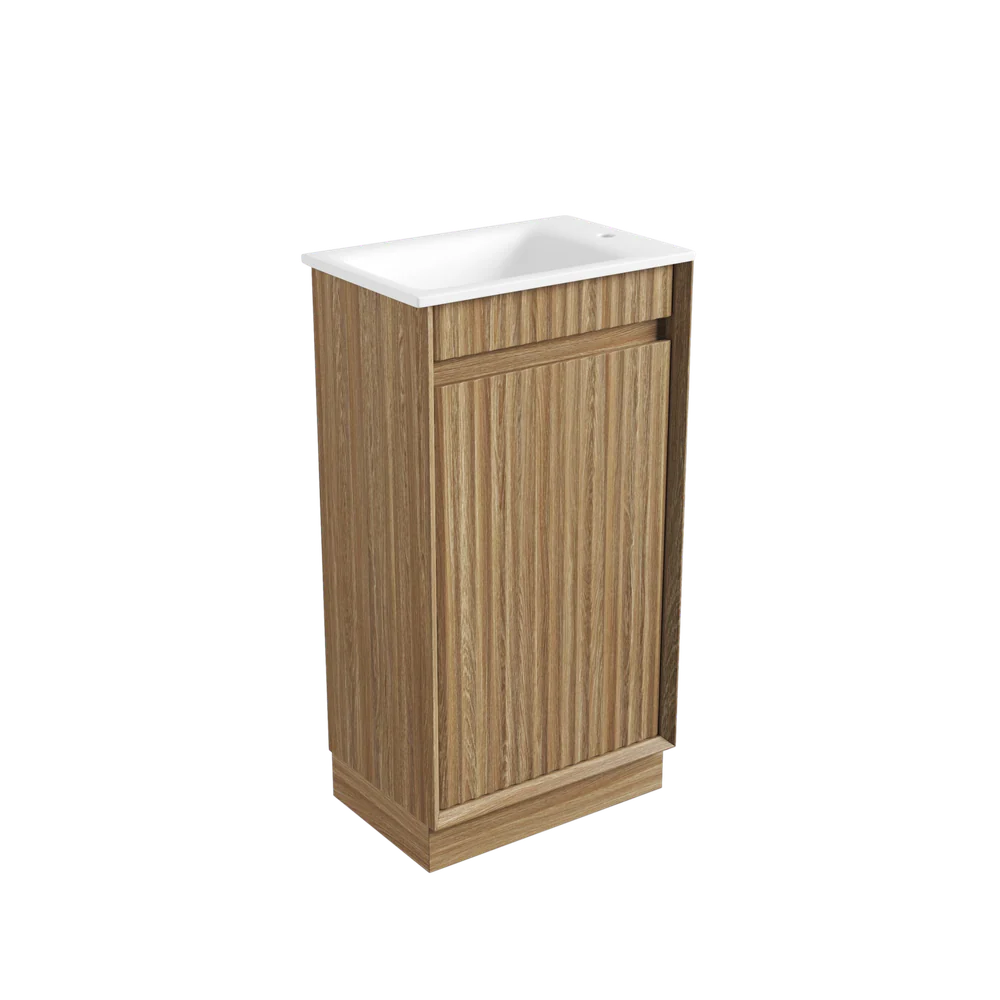 Aulic Mini Ravia Fluted Floor Standing 450mm Vanity Harvest Oak - Image 6