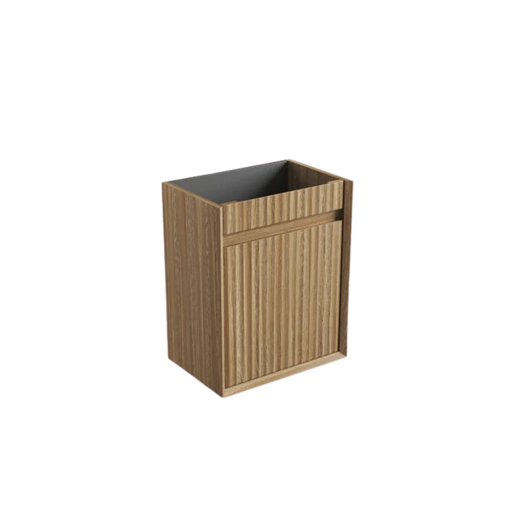 Aulic Mini Ravia Fluted Wall Hung 450mm Vanity Harvest Oak - Image 5