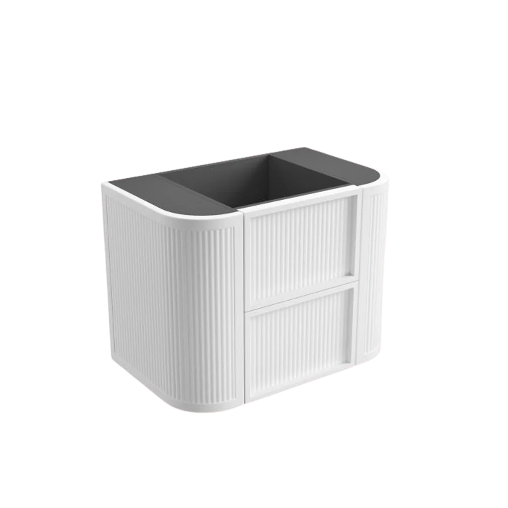 Aulic Ramee Fluted Wall Hung 750mm Vanity Matte White - Image 5