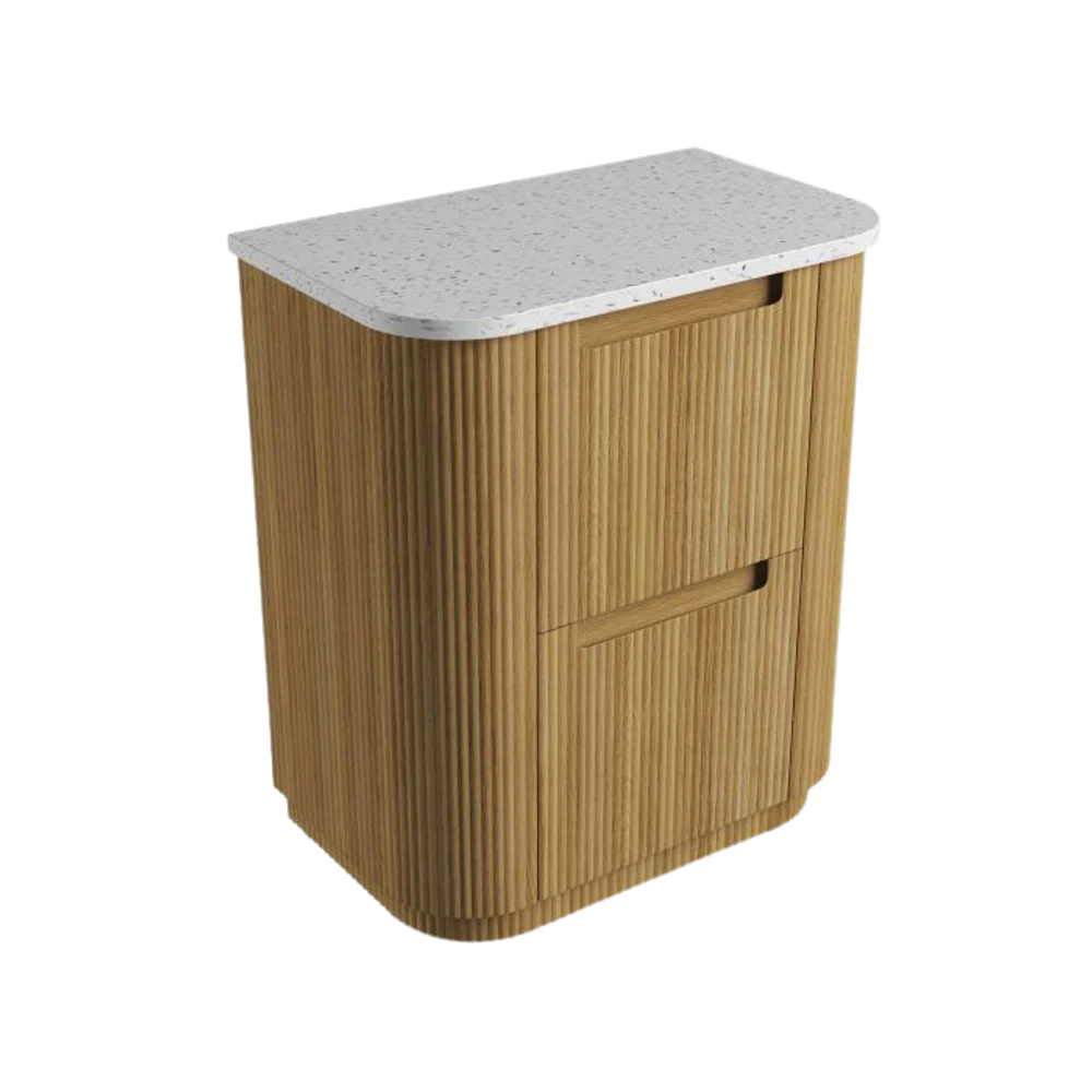 Aulic Varcelli Floor Standing 750mm Harvest Oak Fluted Vanity - Image 7