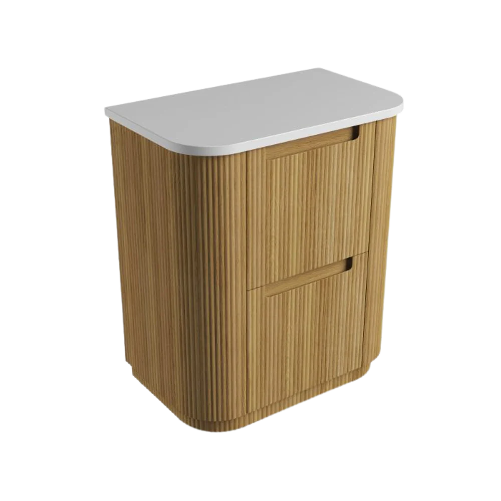 Aulic Varcelli Floor Standing 750mm Harvest Oak Fluted Vanity - Image 8