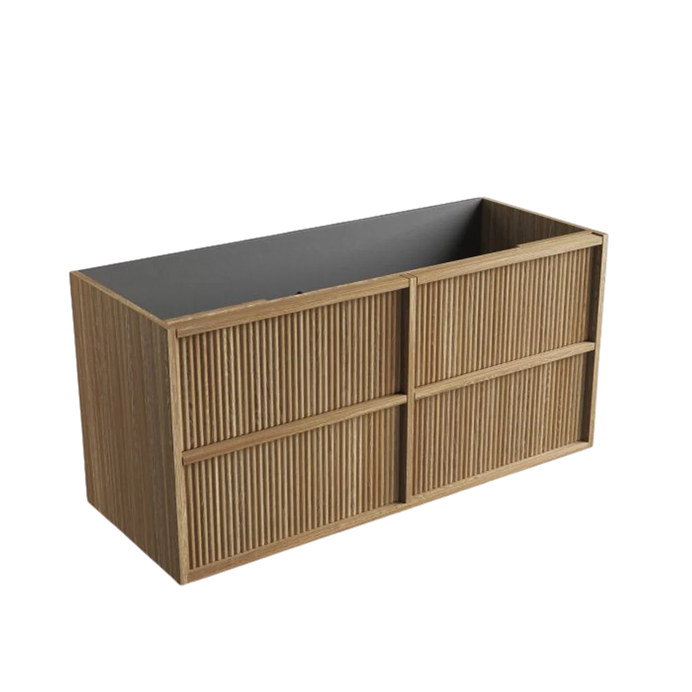 Aulic Venetta Fluted Framed Wall Hung 1200mm Vanity Harvest Oak - Image 5