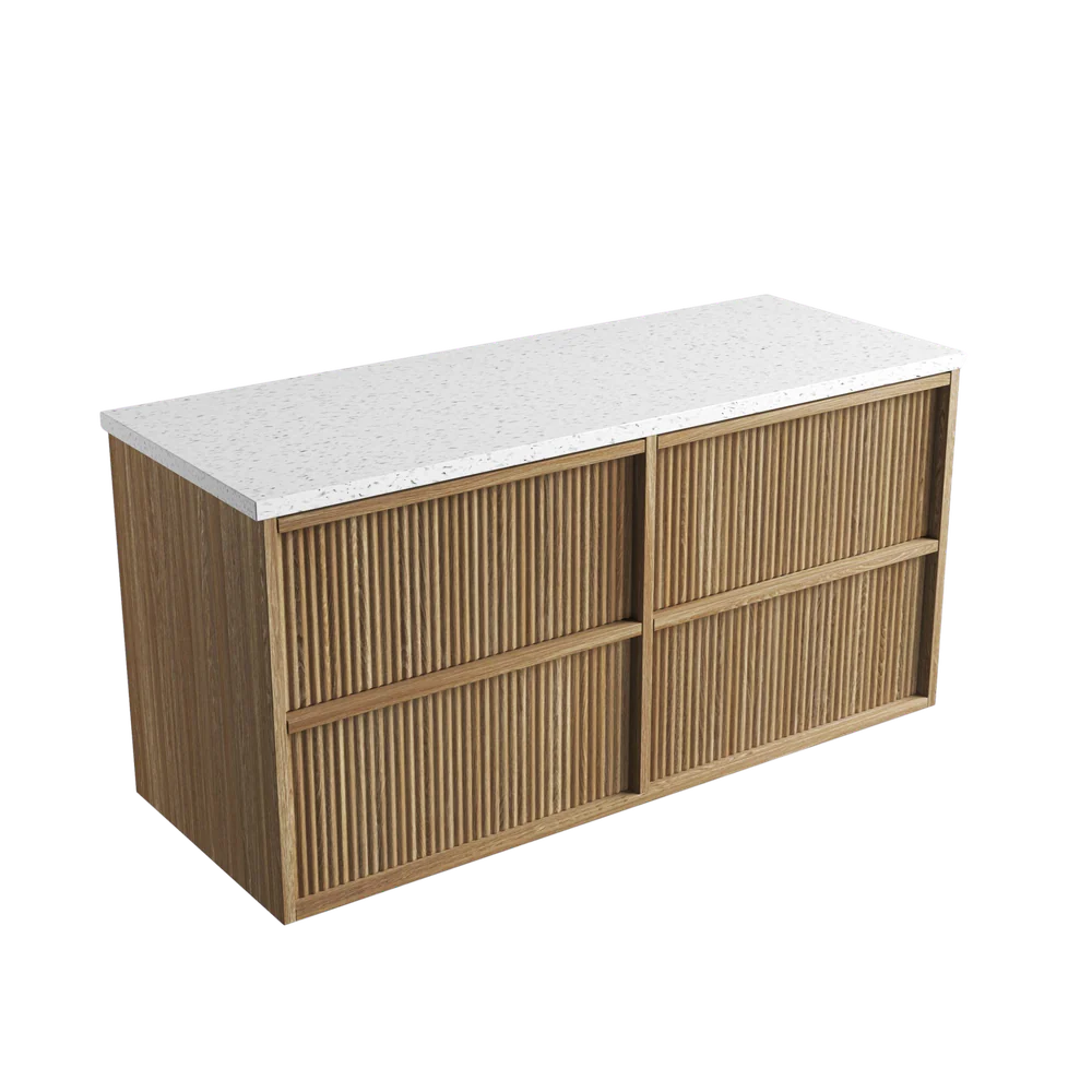 Aulic Venetta Fluted Framed Wall Hung 1200mm Vanity Harvest Oak - Image 8