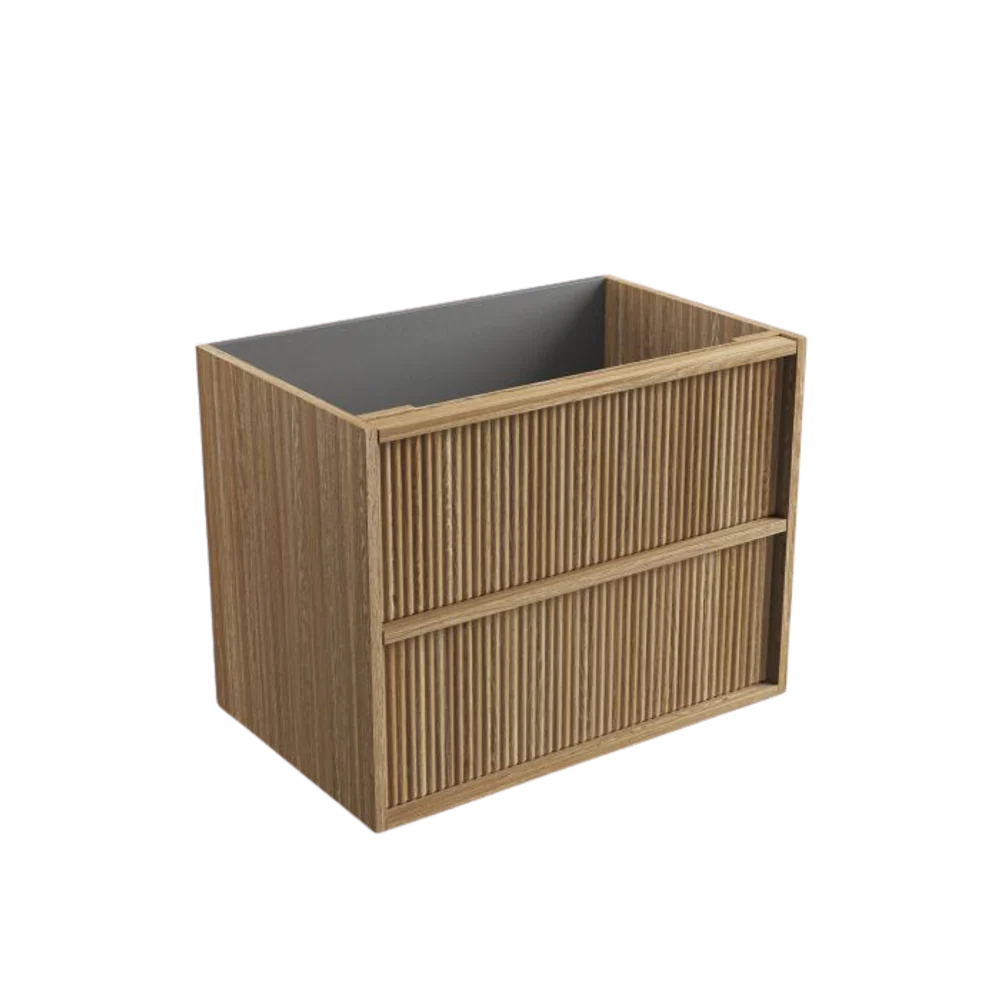 Aulic Venetta Fluted Framed Wall Hung 750mm Vanity Harvest Oak - Image 5