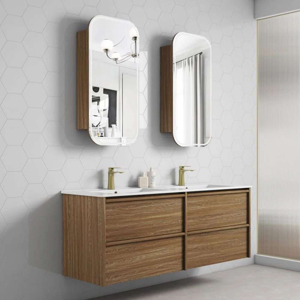 Aulic Venetta Framed Wall Hung 1500mm Vanity Harvest Oak - Image 2
