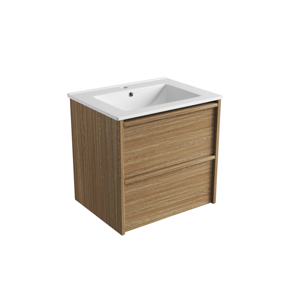 Aulic Venetta Framed Wall Hung 600mm Vanity Harvest Oak - Image 6