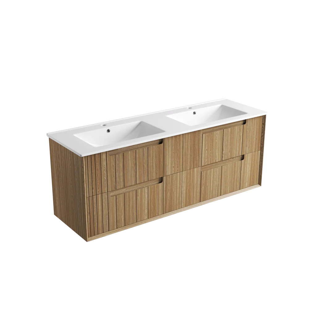 Aulic Voulari Framed Wall Hung 1500mm Vanity Harvest Oak - Image 11