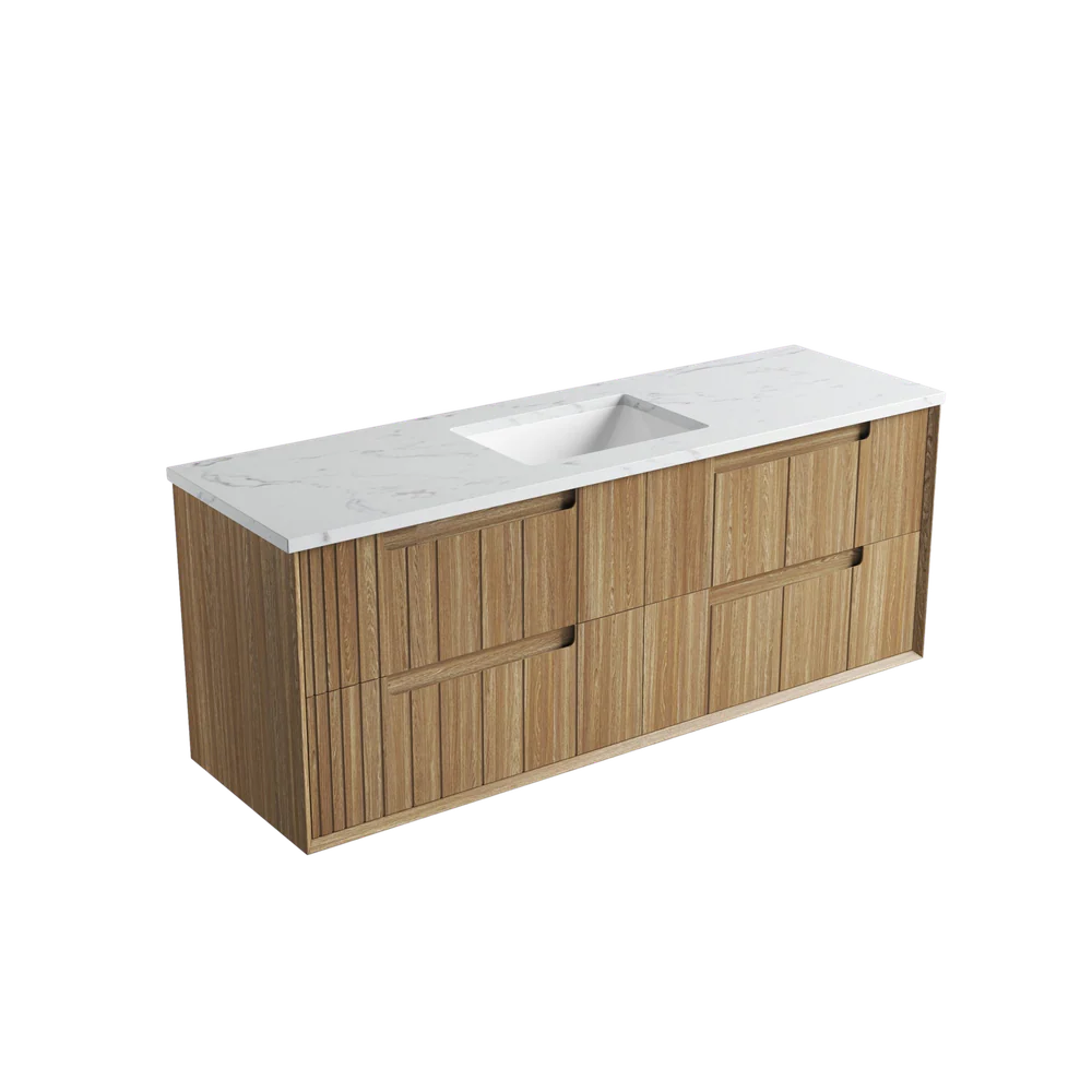 Aulic Voulari Framed Wall Hung 1500mm Vanity Harvest Oak - Image 12