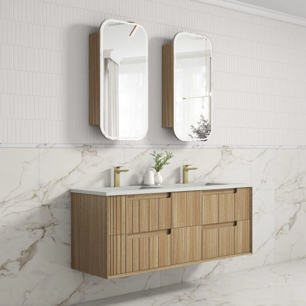 Aulic Voulari Framed Wall Hung 1500mm Vanity Harvest Oak - Image 2