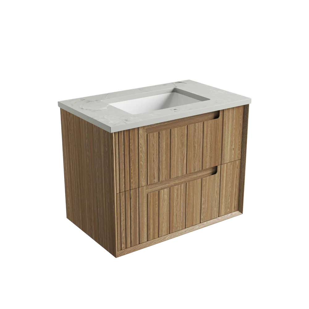 Aulic Voulari Framed Wall Hung 750mm Vanity Harvest Oak - Image 14