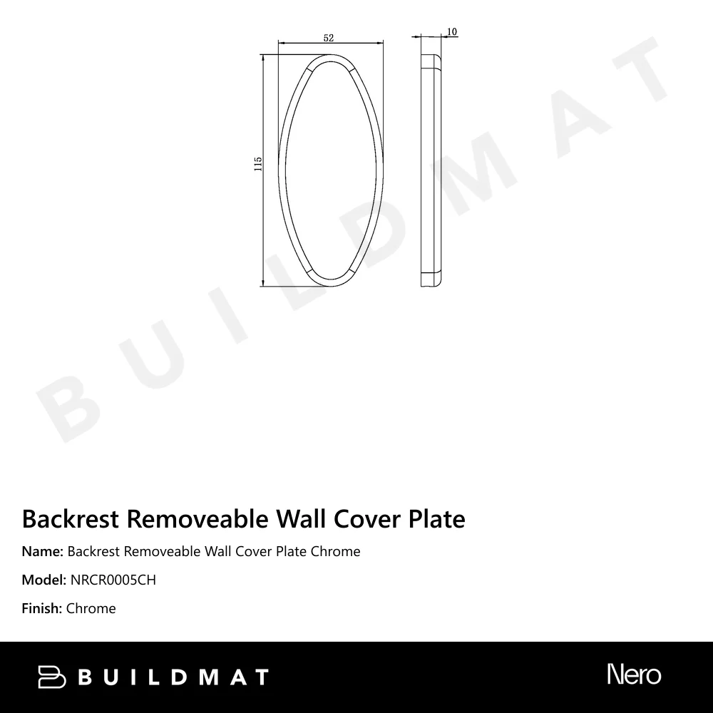 Nero Backrest Removeable Wall Cover Plate Chrome - Image 4