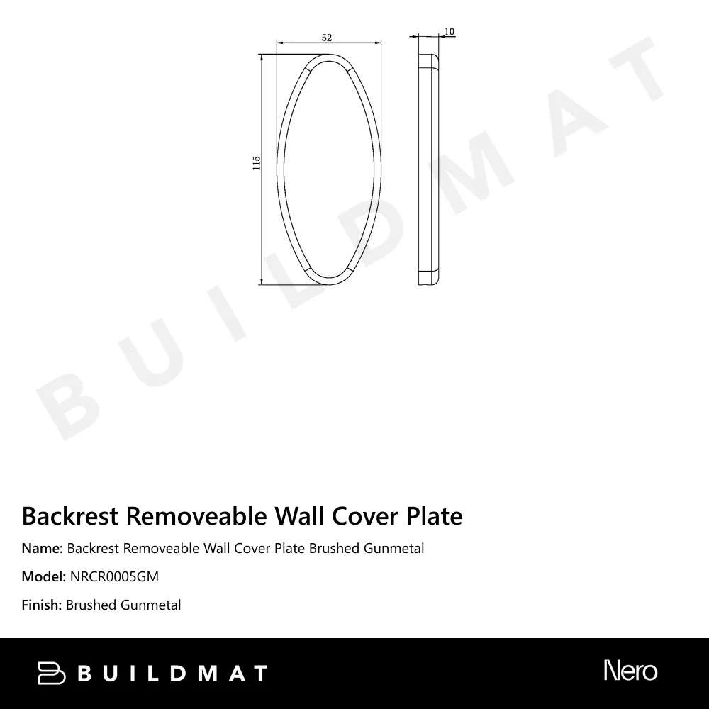 Nero Backrest Removeable Wall Cover Plate Gun Metal - Image 4