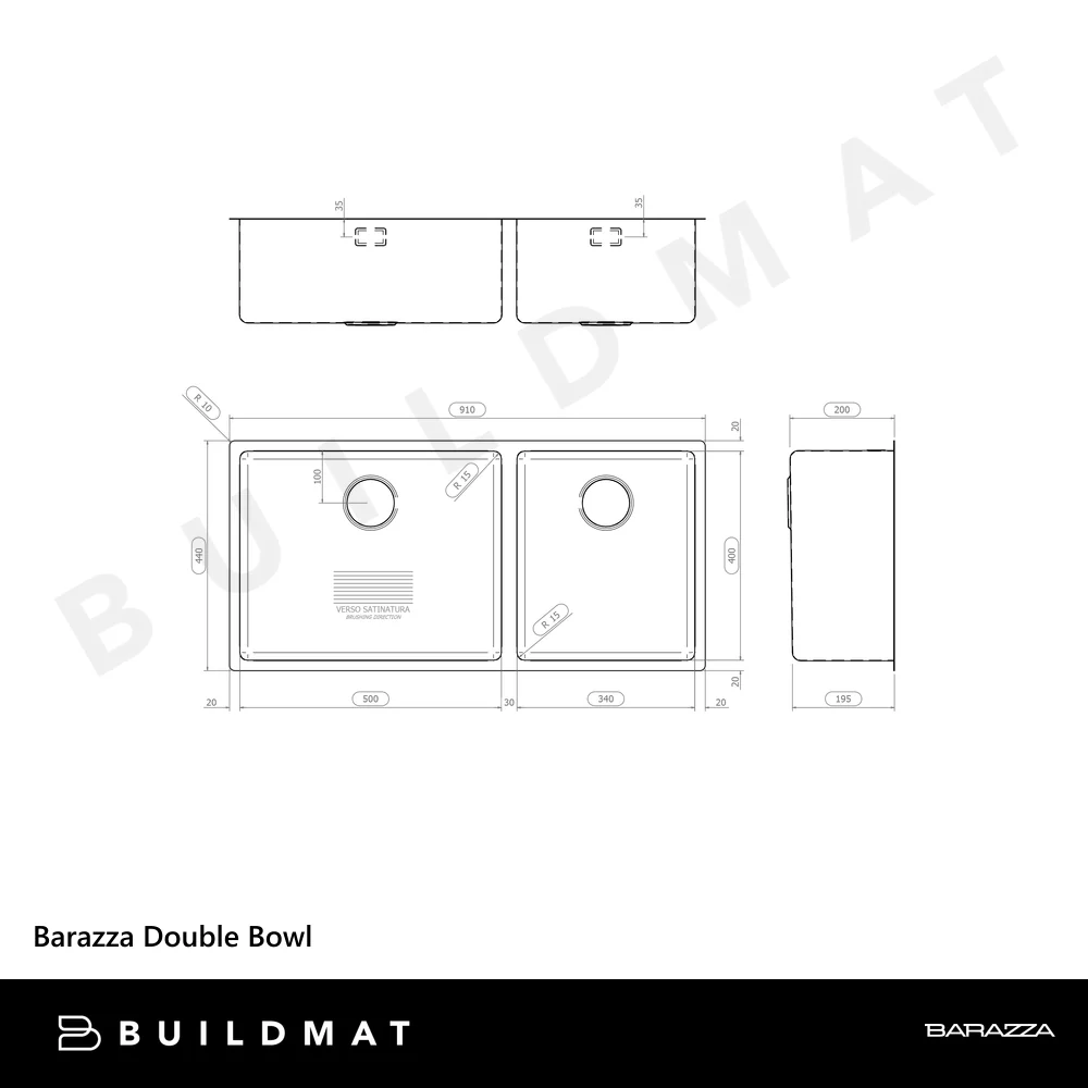 Barazza Double Bowl Stainless Steel - Image 4