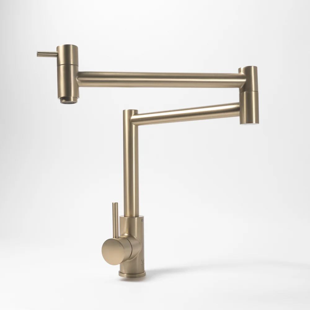 Alma Barbara Bench Pot Filler Brushed Brass Gold - Image 6