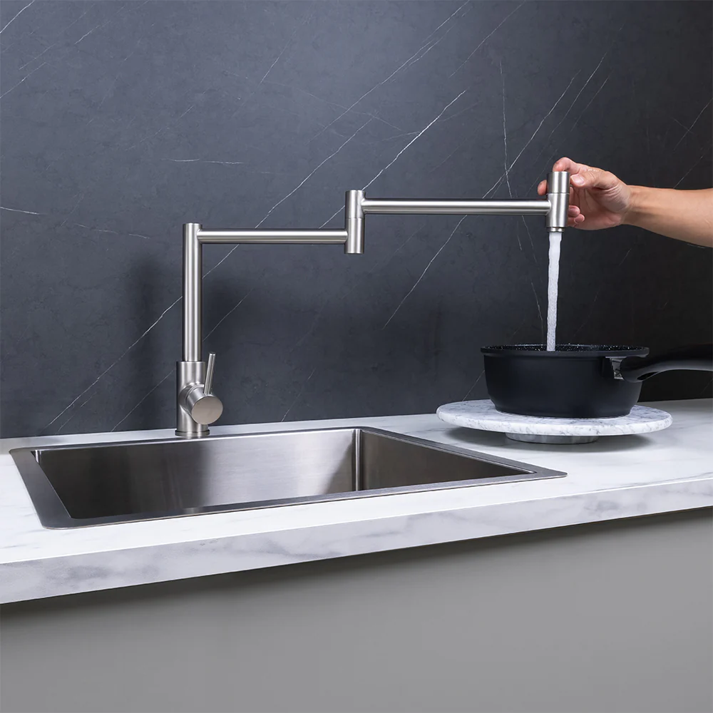 Alma Barbara Bench Pot Filler Brushed Nickel - Image 4