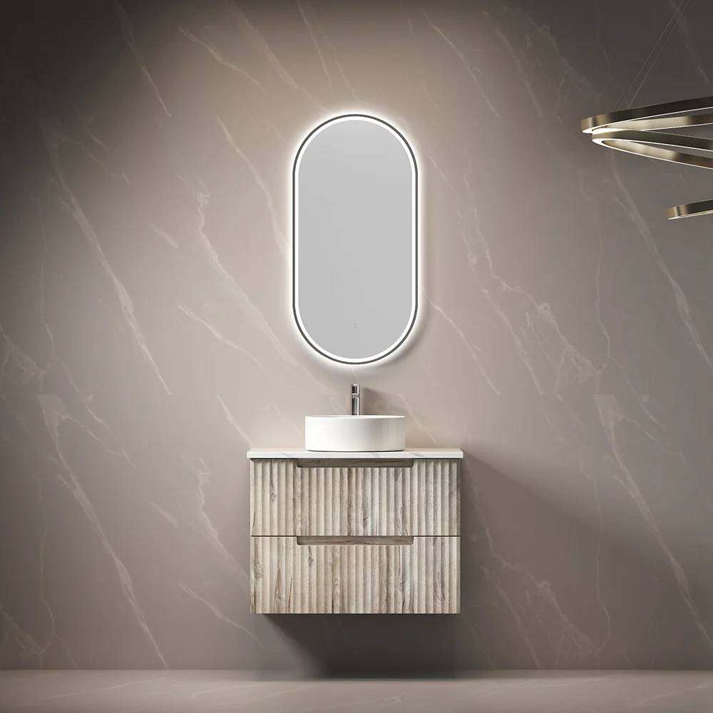 Aulic Beau Monde Oblong Pill LED Mirror Gunmetal - Image 4