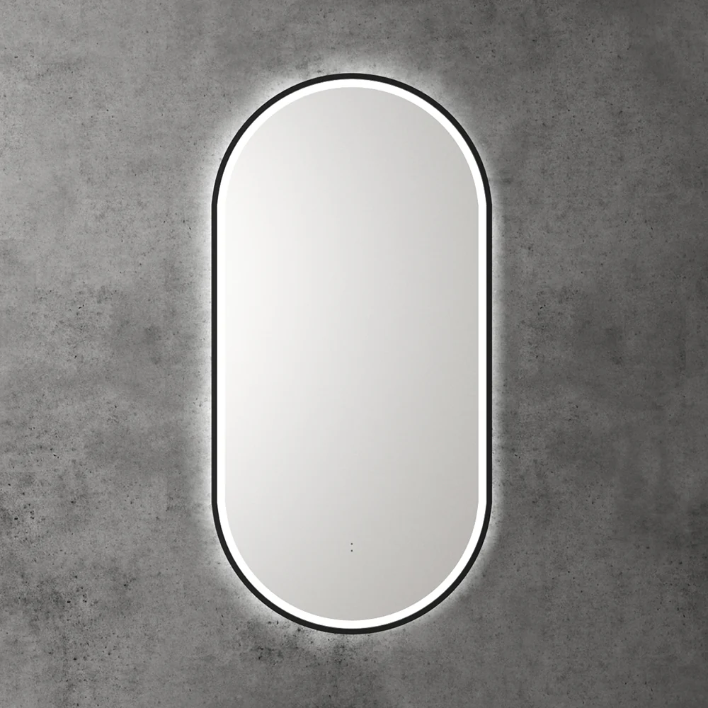 Aulic Beau Monde Oblong Pill LED Mirror Matte Black - Image 4