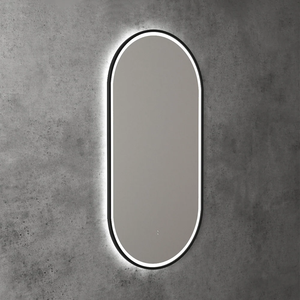 Aulic Beau Monde Oblong Pill LED Mirror Matte Black - Image 5