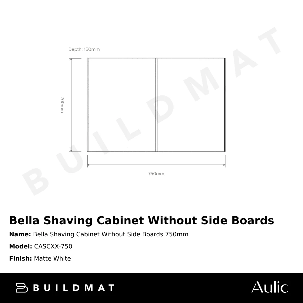 Aulic Bella Shaving Cabinet 750mm - Image 4