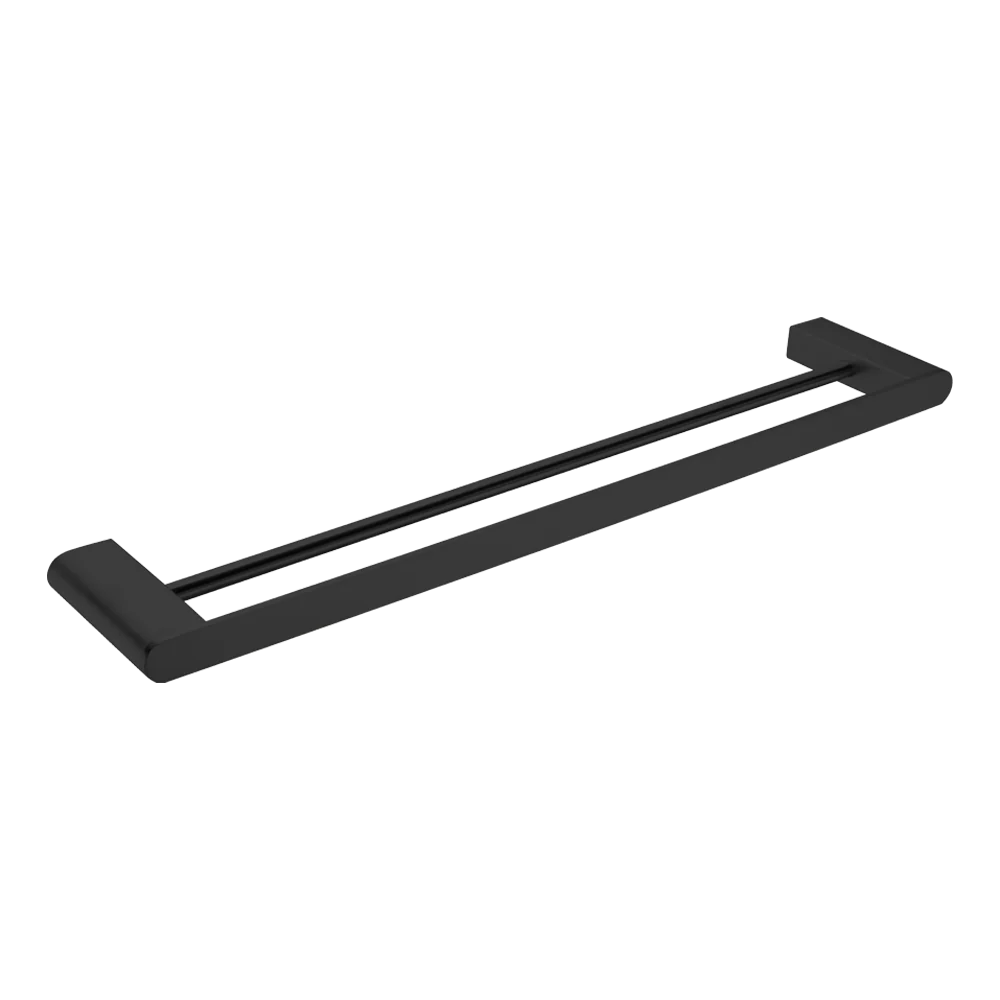 Nero Bianca Double Towel Rail 600mm Matte Black - Image 3