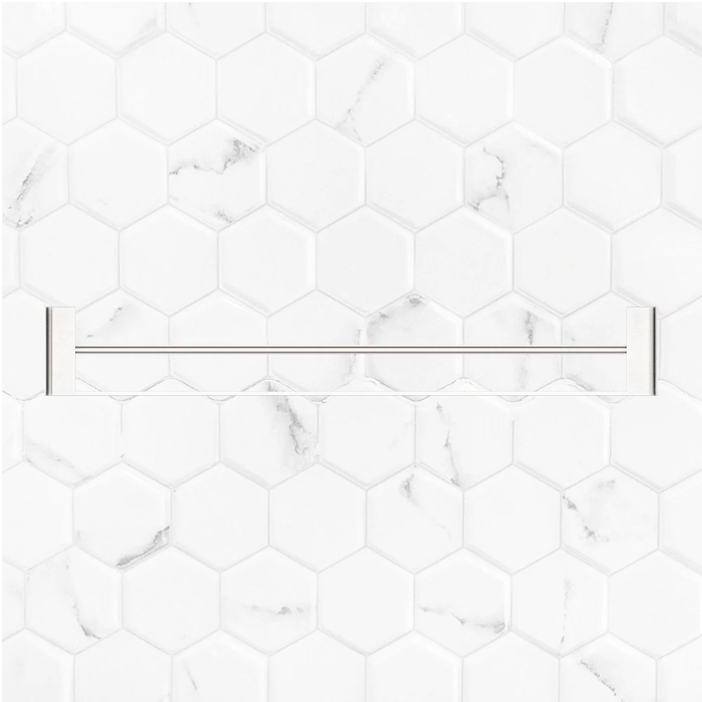Nero Bianca Double Towel Rail 800mm Brushed Nickel - Image 2