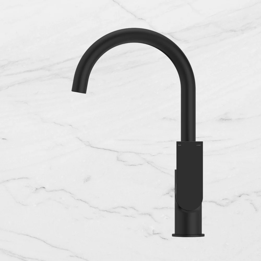 Nero Bianca Kitchen Mixer Gooseneck Spout Matte Black - Image 2