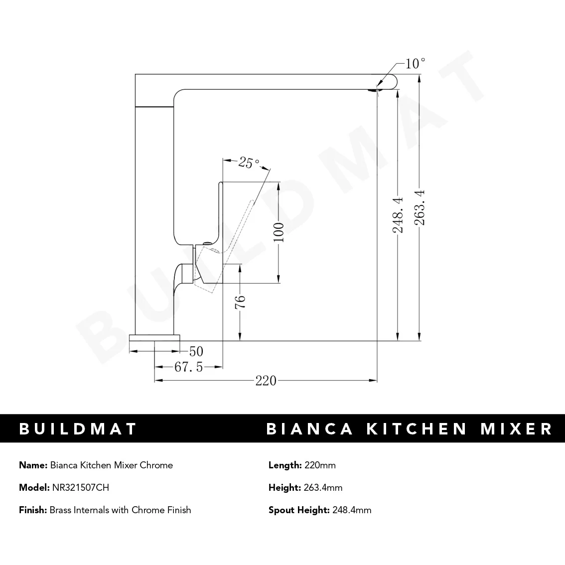 Nero Bianca Kitchen Mixer Chrome - Image 5