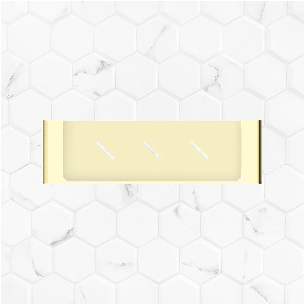 Nero Bianca Metal Shower Shelf Brushed Gold - Image 2