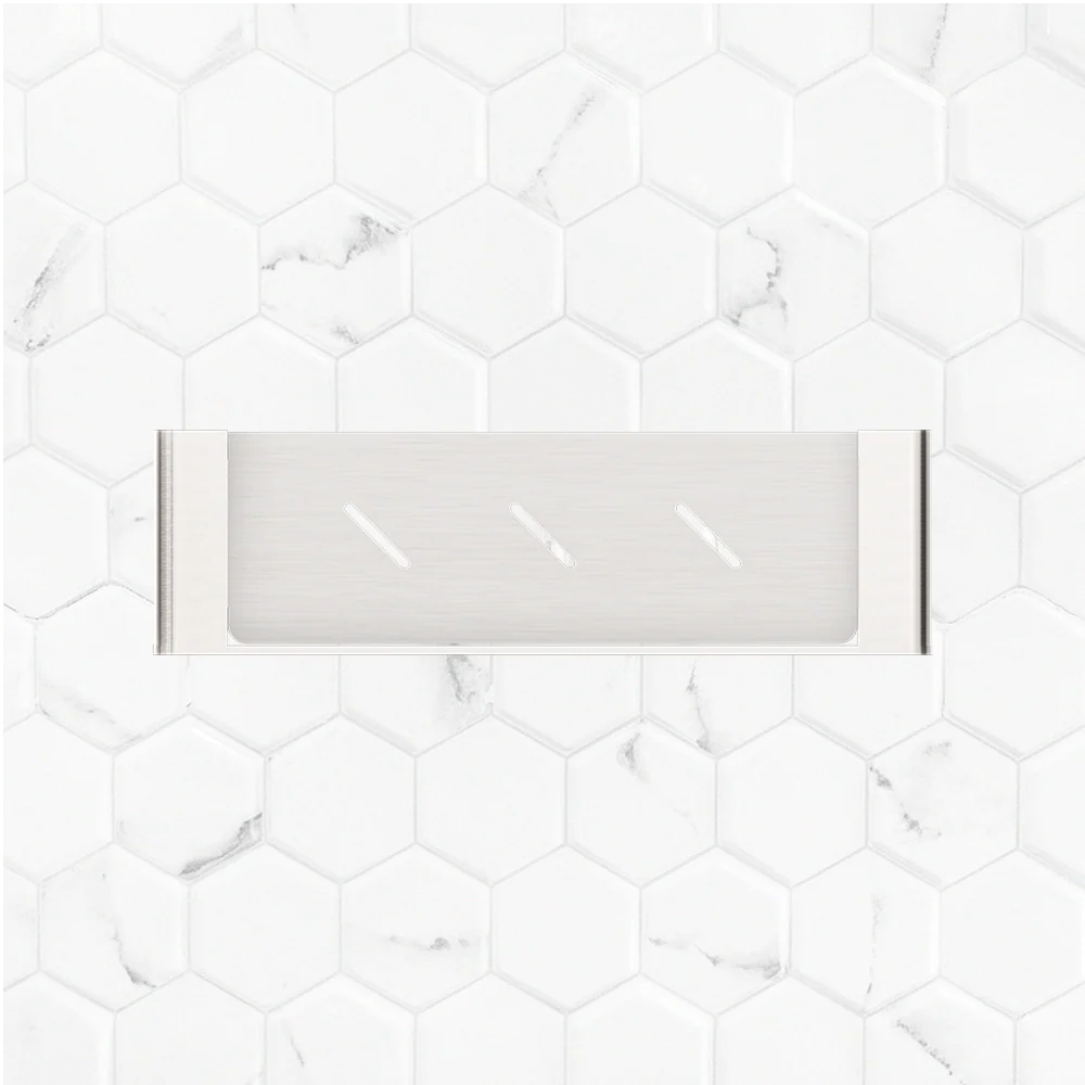 Nero Bianca Metal Shower Shelf Brushed Nickel - Image 2
