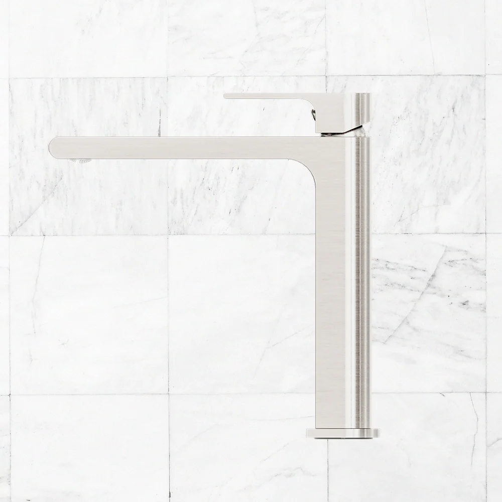 Nero Bianca Mid Tall Basin Mixer Brushed Nickel - Image 2