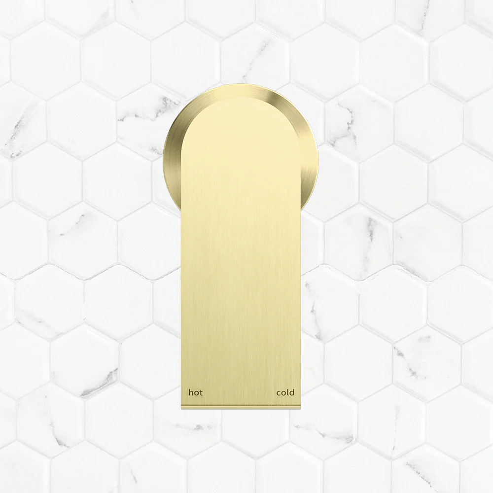 Nero Bianca Shower Mixer with 60mm Round Plate Brushed Gold - Image 2