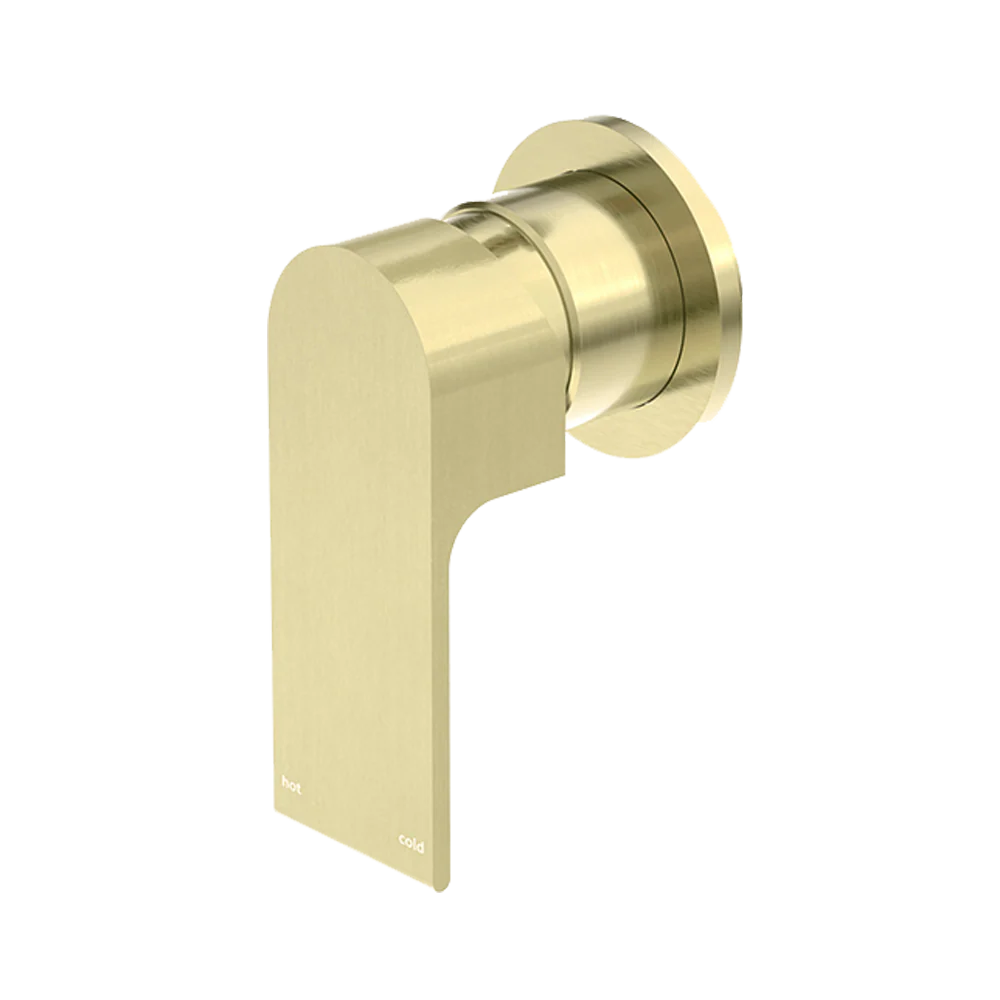 Nero Bianca Shower Mixer with 80mm Round Plate Brushed Gold
