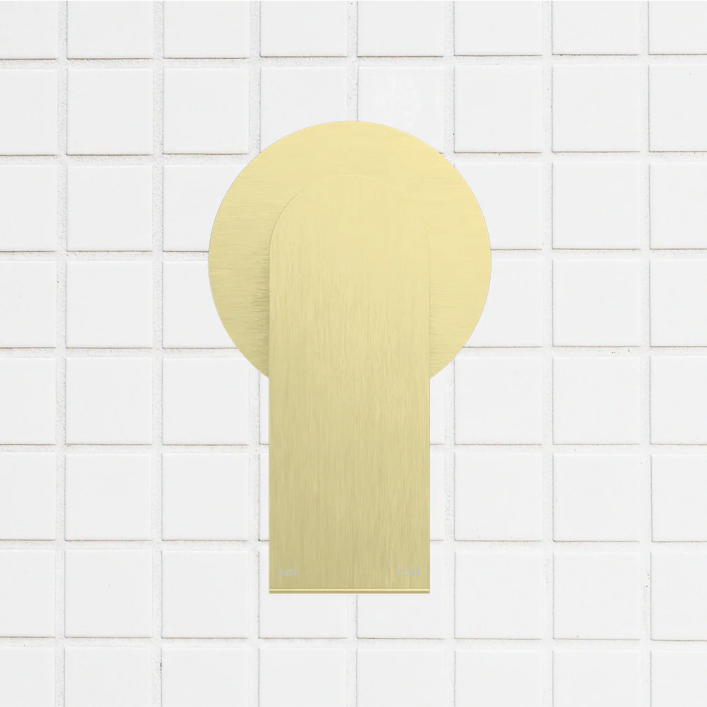 Nero Bianca Shower Mixer with 80mm Round Plate Brushed Gold - Image 2