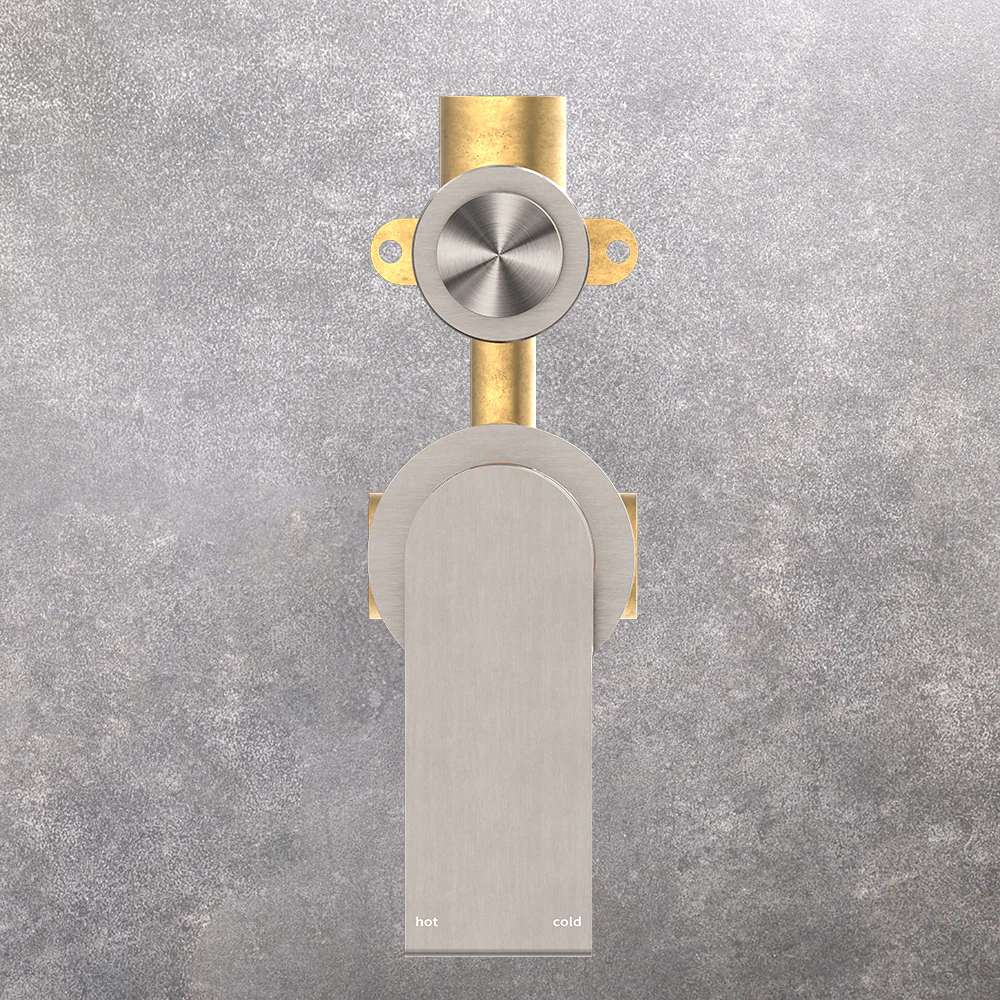 Nero Bianca Shower Mixer with Divertor Separate Back Plate Brushed Nickel - Image 2