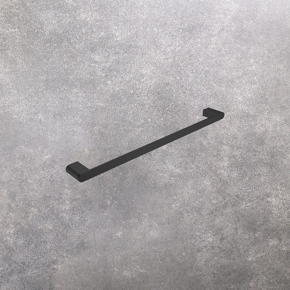 Nero Bianca Single Towel Rail 600mm Matte Black - Image 2