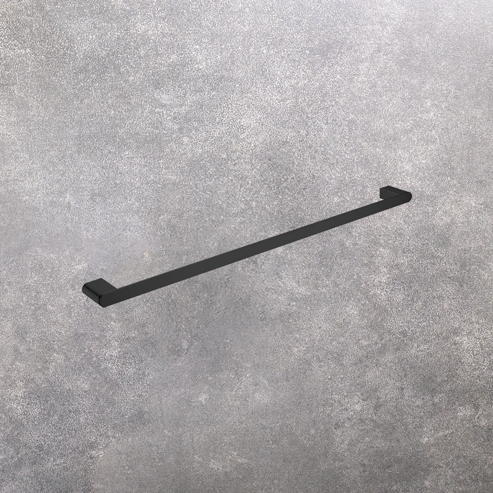 Nero Bianca Single Towel Rail 800mm Matte Black - Image 2