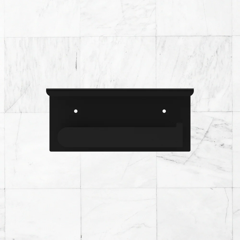 Nero Bianca Toilet Roll Holder with Phone Holder Matte Black - Image 2