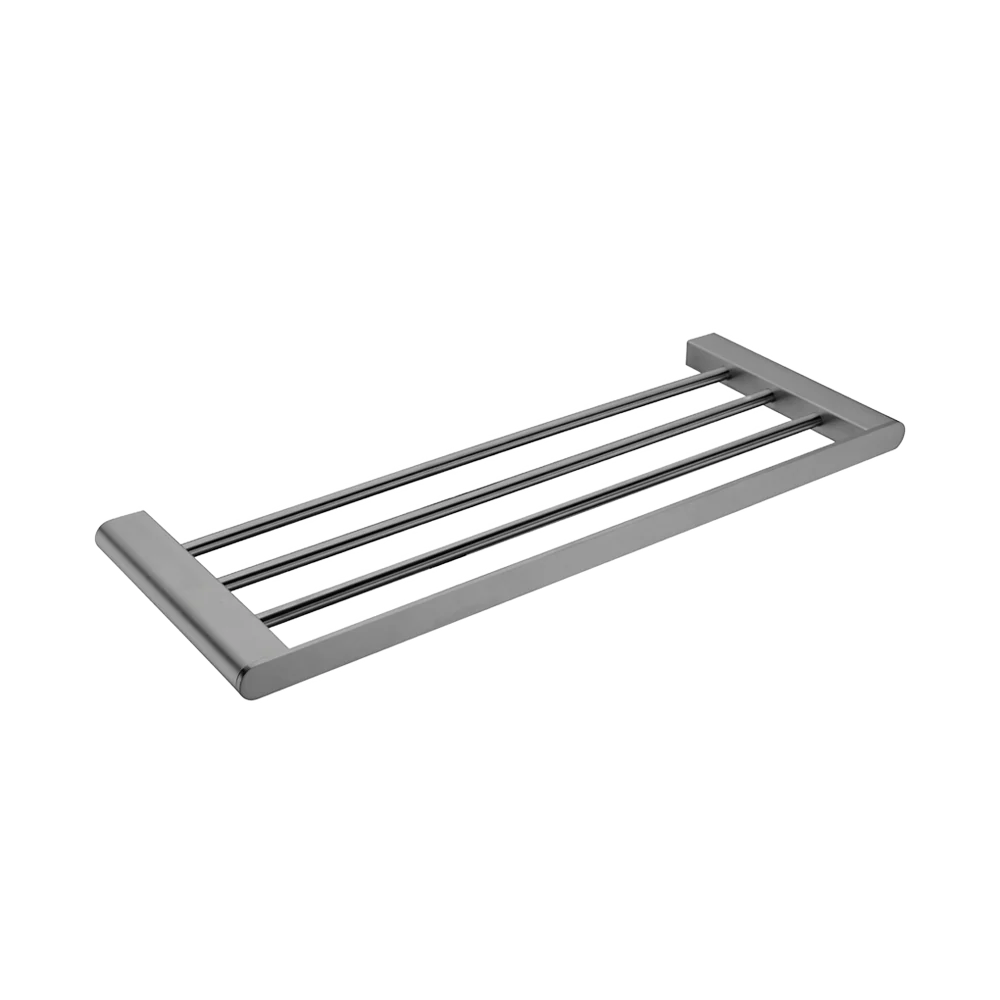 Nero Bianca Towel Rack Brushed Gunmetal