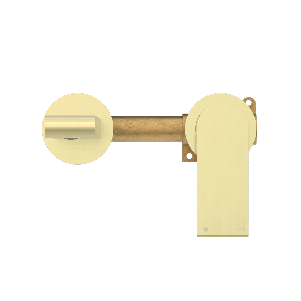 Nero Bianca Wall Basin/Bath Mixer Separate Back Plate 187mm Brushed Gold - Image 3