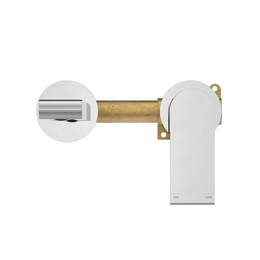 Nero Bianca Wall Basin/Bath Mixer Separate Backplate 230mm Chrome - Image 3