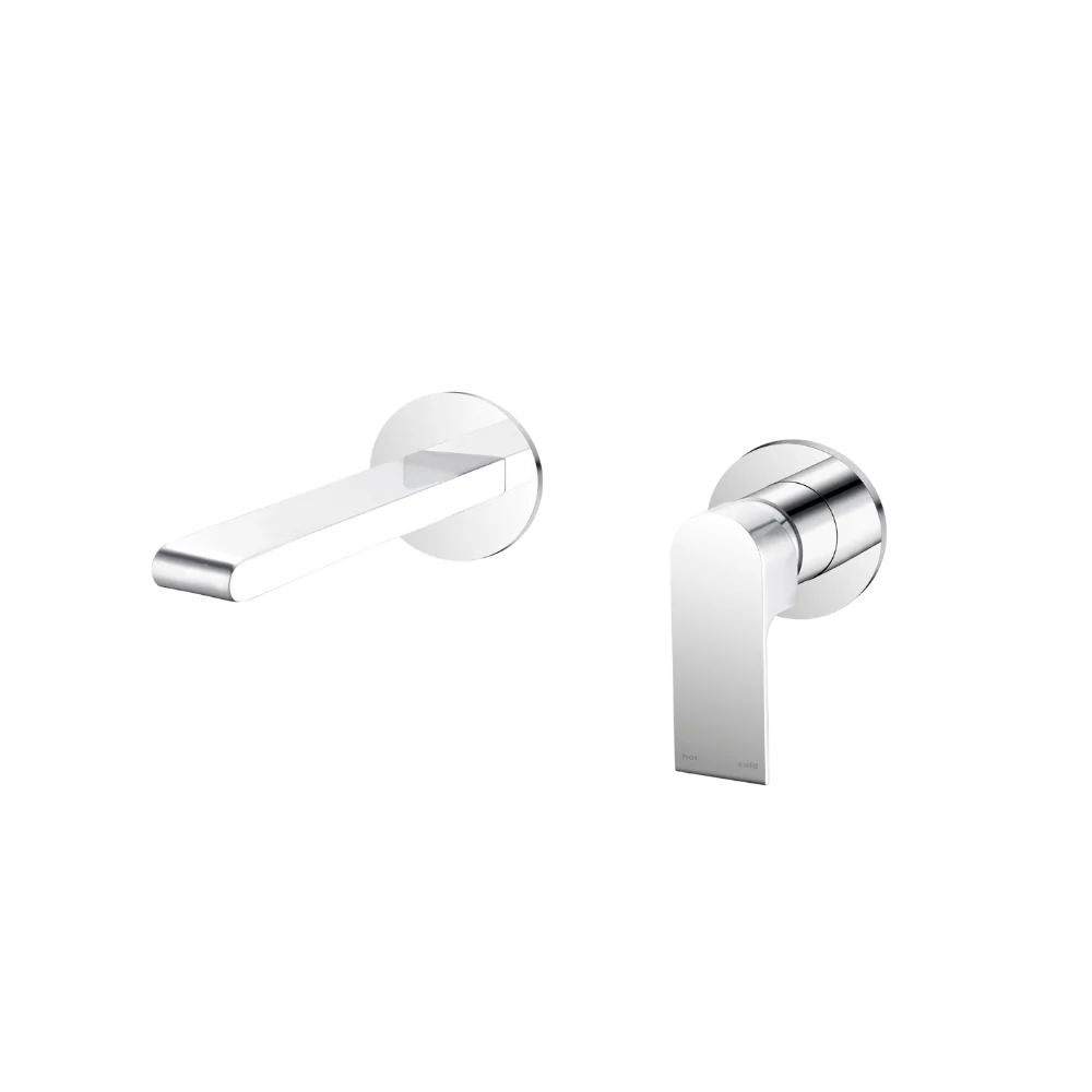 Nero Bianca Wall Basin/Bath Mixer Separate Backplate 230mm Chrome - Image 4