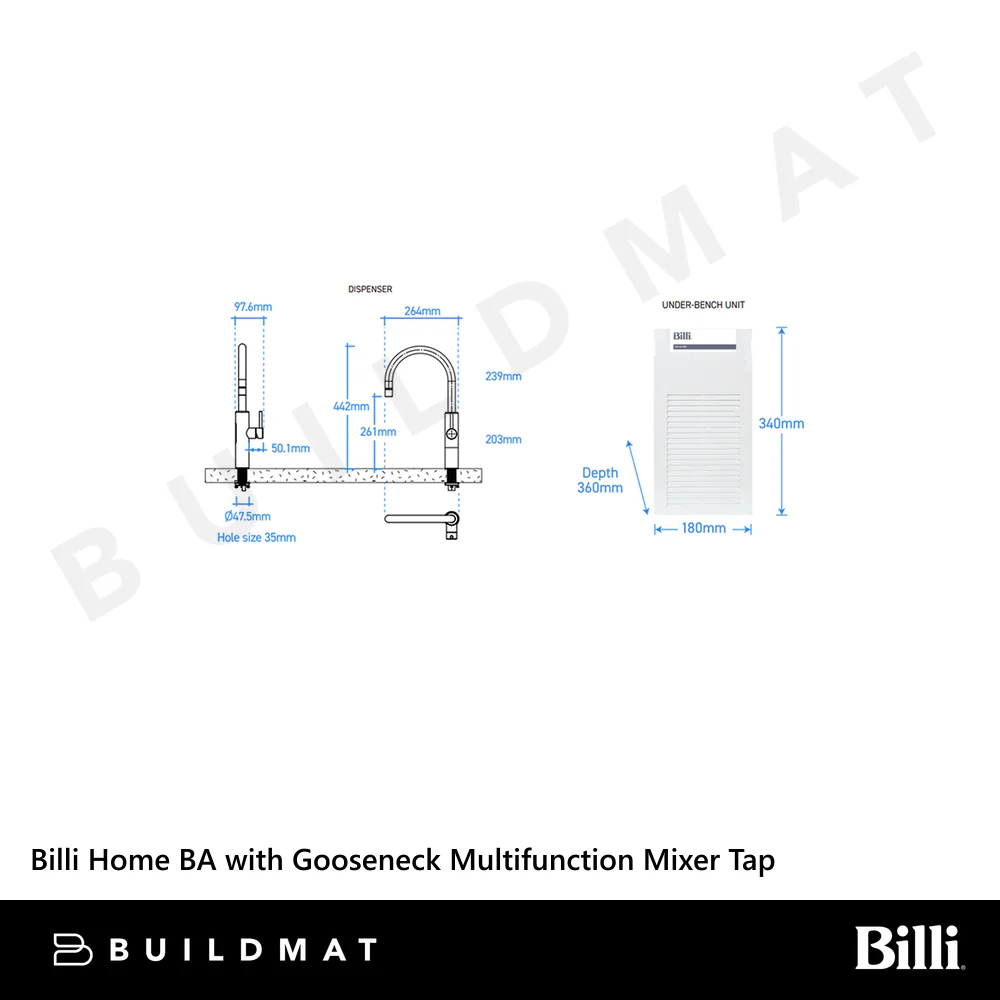 Billi Home BA with Gooseneck Multifunction Mixer Tap Chrome - Image 4