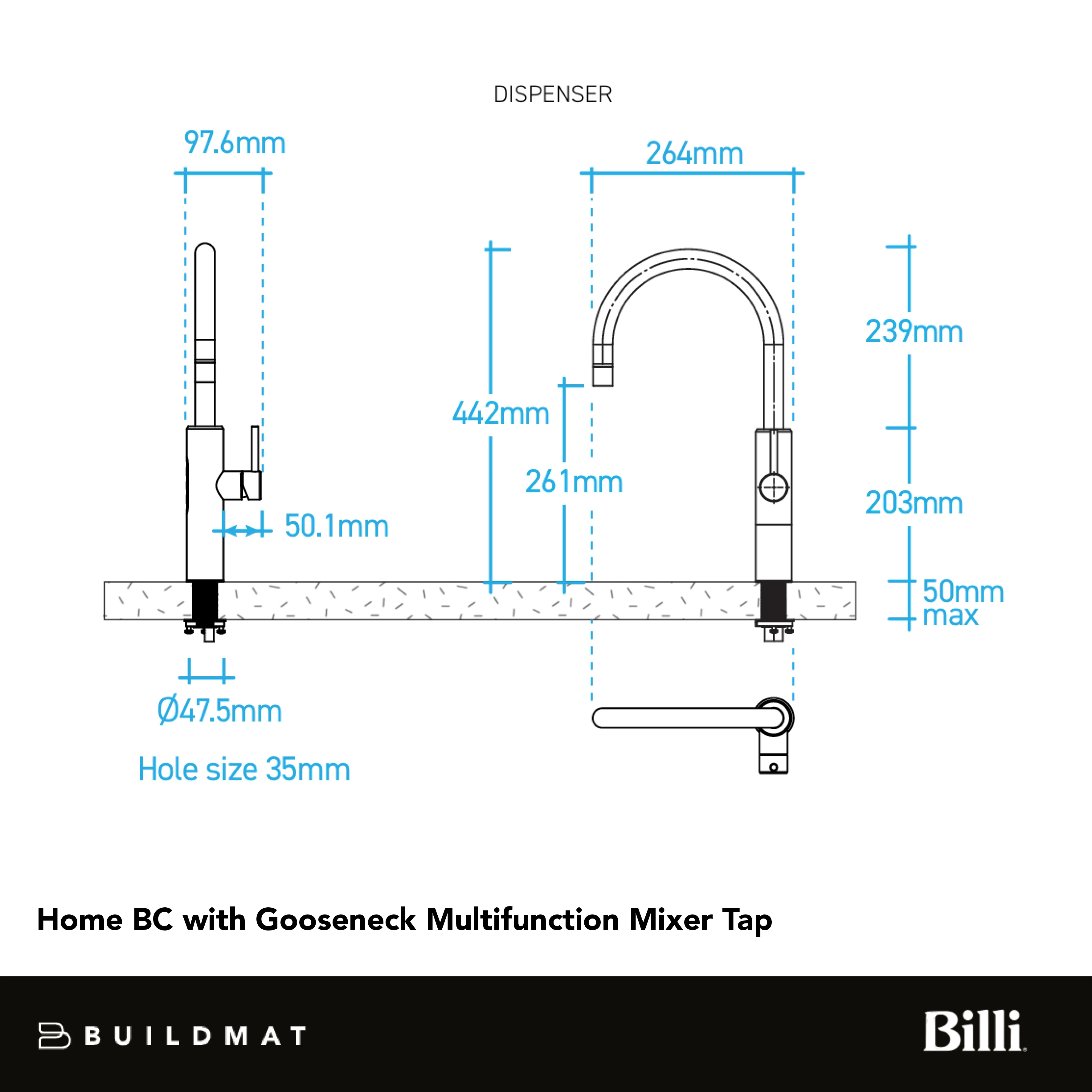 Billi Home BC with Gooseneck Multifunction Mixer Tap Brushed - Image 4