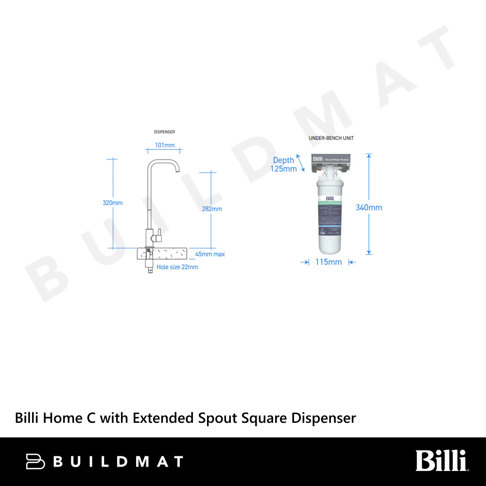 Billi Home C with Extended Spout Square Dispenser Brushed - Image 4