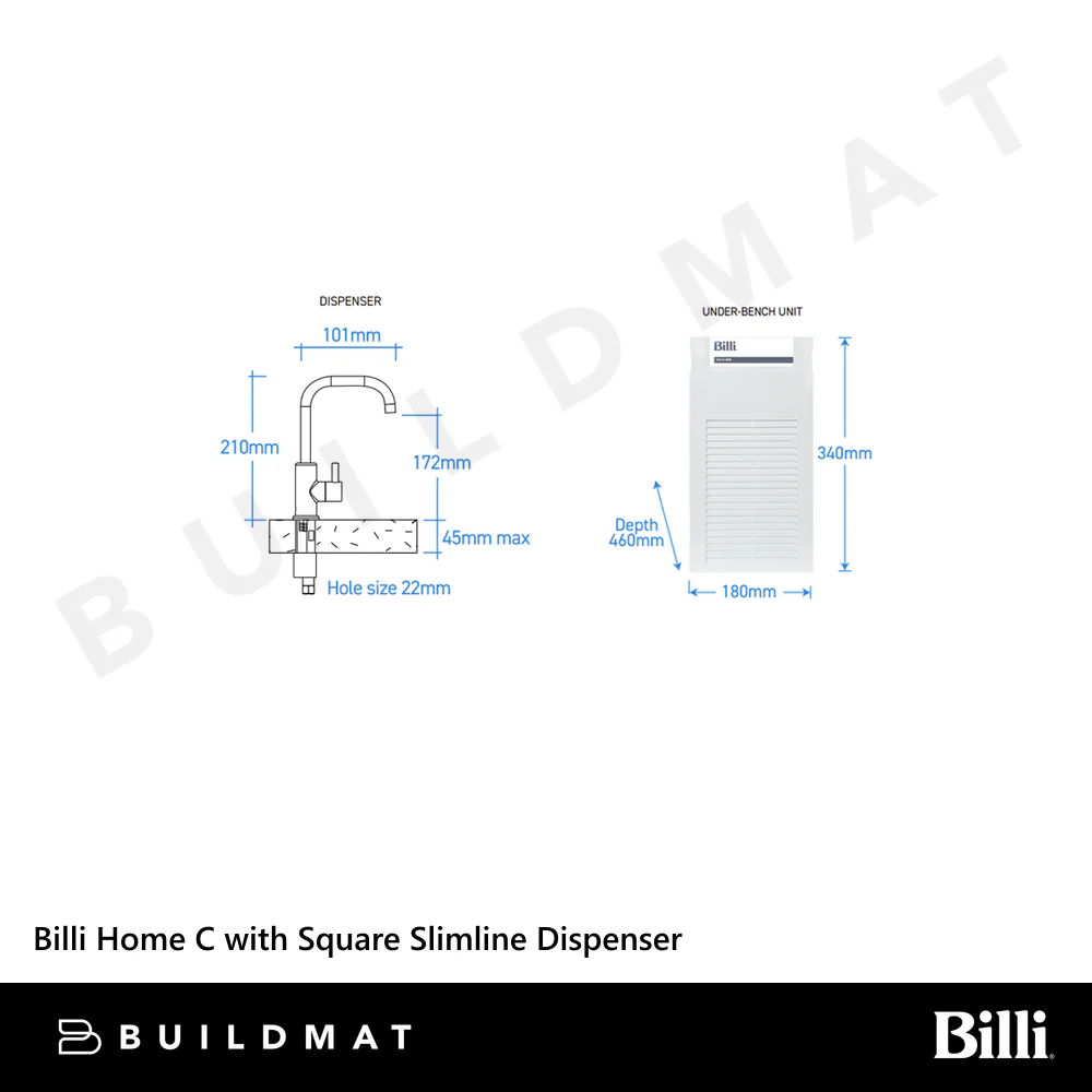 Billi Home C with Square Slimline Dispenser Gunmetal Grey - Image 4